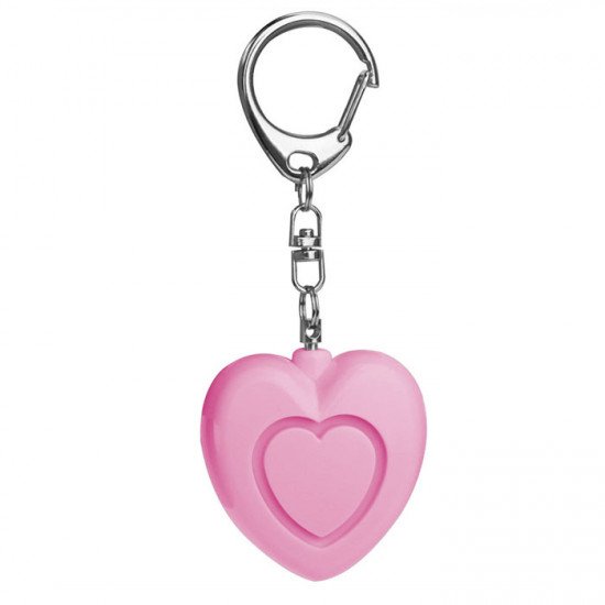 Body Guard Stay Safe Heart Shaped Personal Security Panic Alarm - Pink