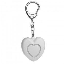 Body Guard Stay Safe Heart Shaped Personal Security Panic Alarm - White