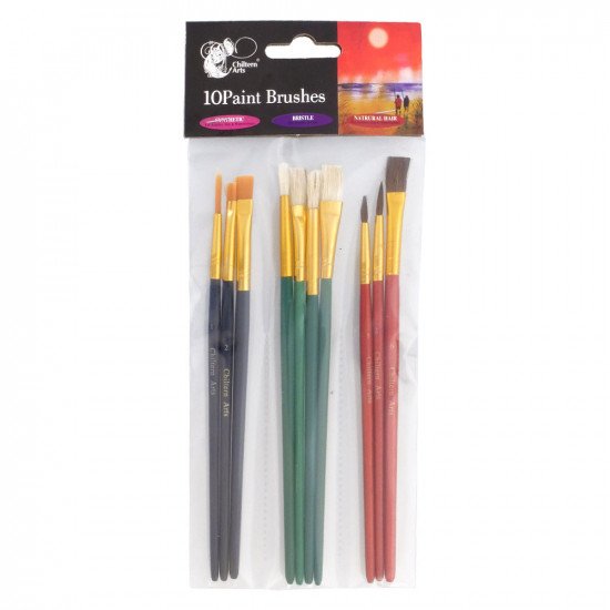Chiltern Wove Paint Brushes, Synthetic, Bristle, Natural x 10