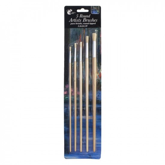Chiltern Wove Round Tipped Artists Brushes x 5