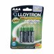 Lloytron AAA Rechargeable Batteries NiMH ACCU DIGITAL High Capacity 1100mAh - 4 Pack