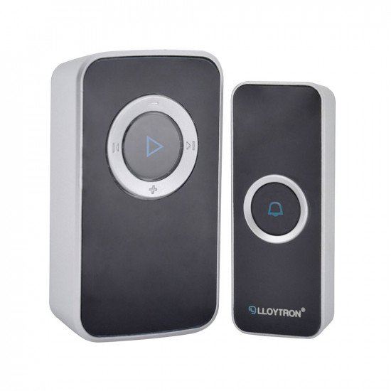 Lloytron MIP3 Wireless Doorbell Kit with USB Rechargeable Chime Unit - Portable!