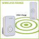 Lloytron MIP3 Wireless Door Bell Kit  32 Melody Mains Chime Unit with Door Bell Push - White