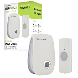 Lloytron MIP3 Wireless Door Bell and Chime Kit 32 Melody Mains Chime Unit - White