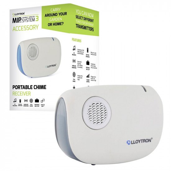Lloytron MIP3 Portable and Wireless Door Bell Chime Unit Only - White
