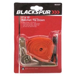 Blackspur Ratchet Tie Down Hook Strap - 2.5cm x 4.5m
