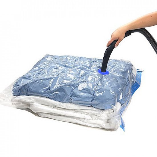 Ashley Space Saving Travel Vacuum Seal Bags Zip Lock Holiday Luggage - 90x120cm