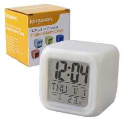 Kingavon Multi Colour Changing Digital Alarm Clock with Temperature, V