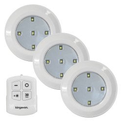Kingavon Set of 3 Wireless Remote Controlled LED Light Units. Includes Remot