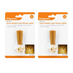 Kingavon Led Cork String For Bottles  Warm White x2 Pack