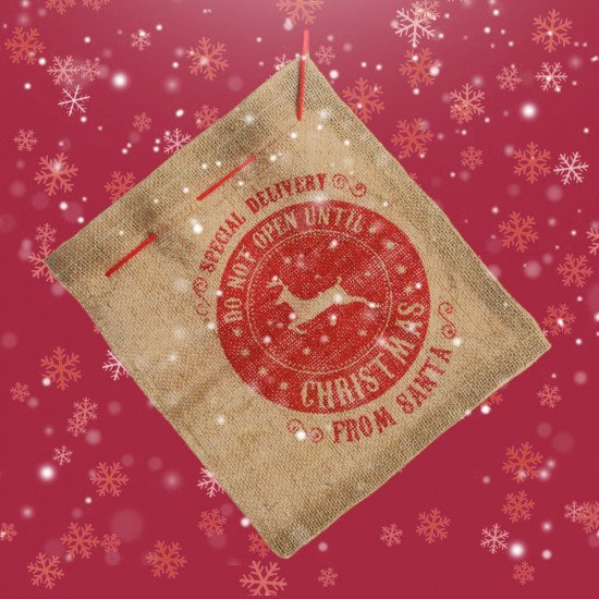 Traditional Christmas Jute Santa Sack/Stocking - North Pole Special Delivery 