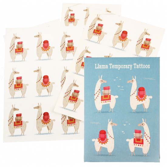 Rex London Dolly Llama Temporary Tattoos (2 Sheets) - Gift for Kids