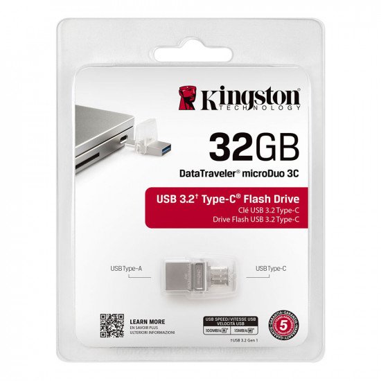 Kingston DataTraveler MicroDuo 3C USB 3.0 Memory Flash Drive 32GB