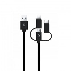 Goji 3-in-1 Type-C Lightning & Micro USB Charging Cable - Black
