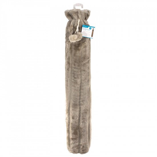 Ashley 76cm Extra Long Hot Water Bottle - Faux Fur Light Grey