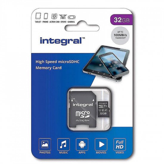 Integral Micro SD Memory Card High Speed SDHC V10 UHS-1 U1 32GB
