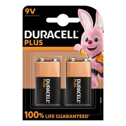 Duracell PLUS POWER 9V (6LR61 / MN1604 / PP3) Alkaline Batteries - Pack of 2