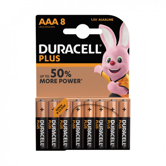 8 x Duracell Plus Power AAA Alkaline Micro LR03 MN2400 Batterie 1,5V 1 VPE 
