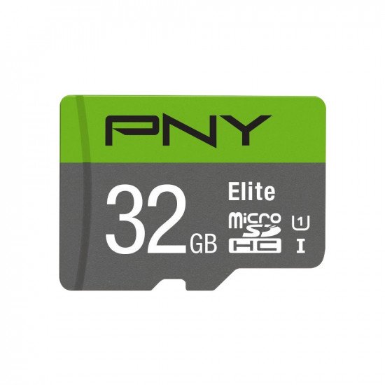 PNY Elite MicroSDHC Memory Card Class10 85MB/s UHS-1 U1 with SD Adapter - 32GB