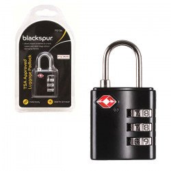 Blackspur Padlock with Combi Dial - TSA Approved - Black