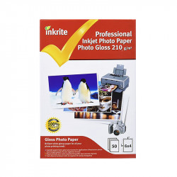 Inkrite Professional Quality Inkjet Photo Paper - A6 6x4 Photo Gloss 210gsm - 50 Sheets