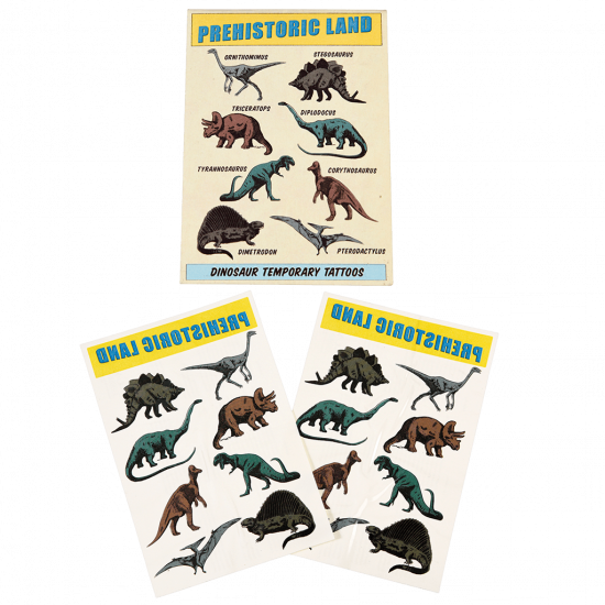 Rex London Prehistoric Land Temporary Tattoos (2 Sheets) - Gift for Kids