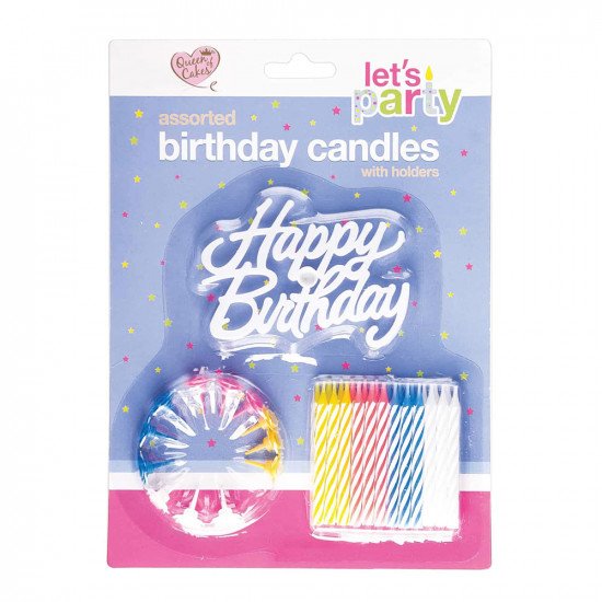 Queen Of Cakes Assorted Birthday Candle Set With Holders