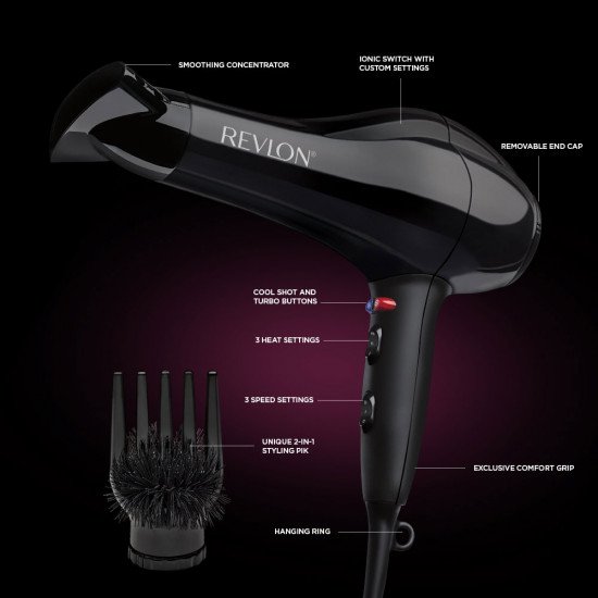 Revlon Pro Collection Salon Performance Turbo Ionic Super Lightweight Hair Dryer 2000 W