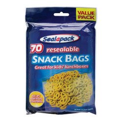 Sealapack Resealable Snack Bags Value Pack of 70 Bags