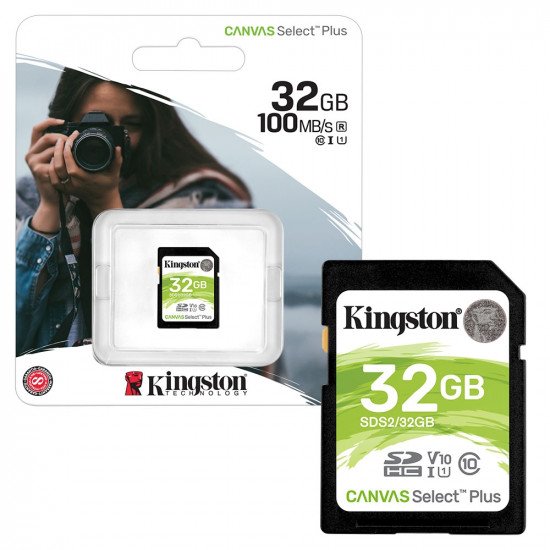 Kingston Canvas Select Plus SDHC Memory Card UHS-I 4K FULL HD 100MB/s - 32GB