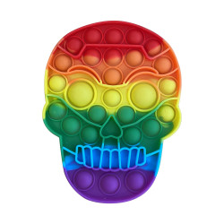 Poppits Push Pop Bubble Fidget Toy - Rainbow Skull