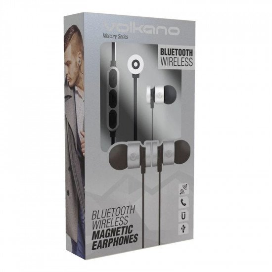 Volkano Mercury Series Bluetooth Magnetic Earphones Black/Silver