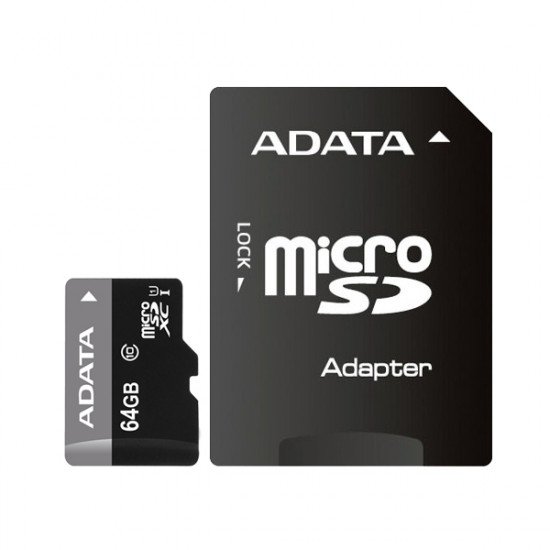 ADATA Premier Memory Card MicroSDXC 64GB Class 10 UHS-I with A1 App Performance