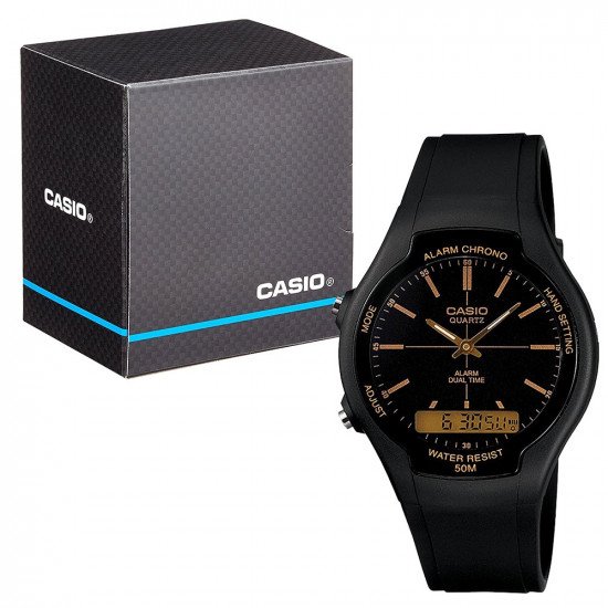 Casio Collection Digital LCD and Analogue Watch with Stopwatch, Alarm etc. AW-90H-9EVEF
