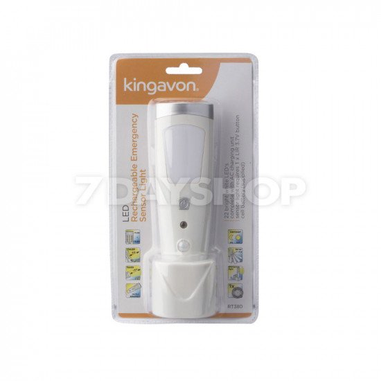 Kingavon LED Rechargeable Emergency PIR Sensor Light & Torch