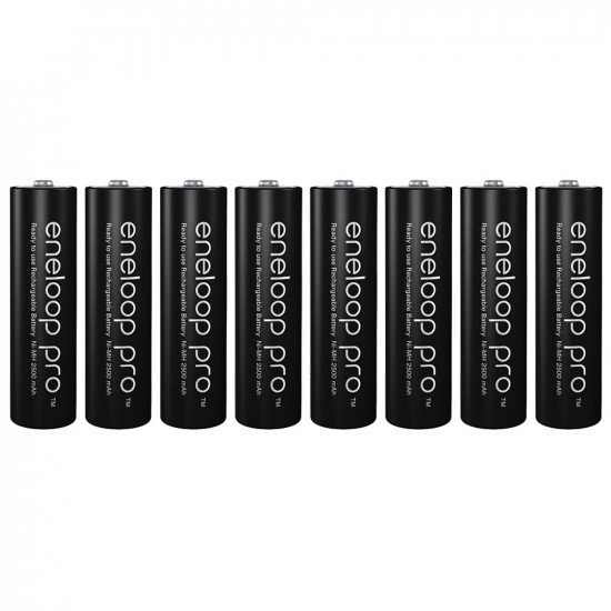 Panasonic Eneloop Pro AA NiMH 2500mAh Rechargeable Batteries - 8 Pack