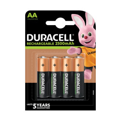 Duracell Rechargeable AA 2500mAh batteries - 4 Pack