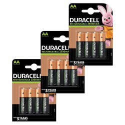 Duracell Rechargeable AA 2500mAh batteries - 12 Pack