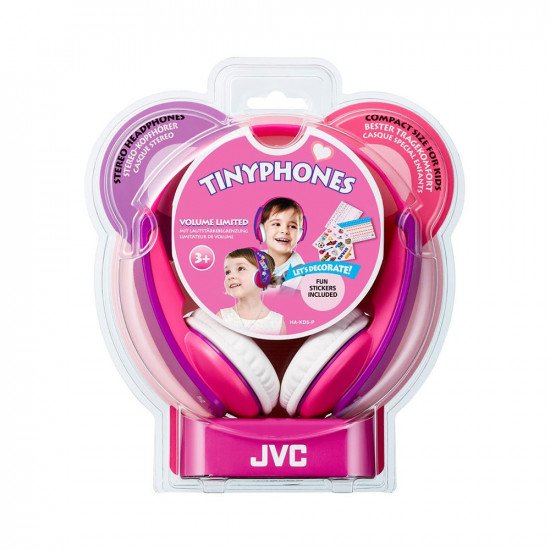 JVC Tinyphones Headphones for Children / Kids with Volume Limiter HA-KD5 - Pink and Lilac