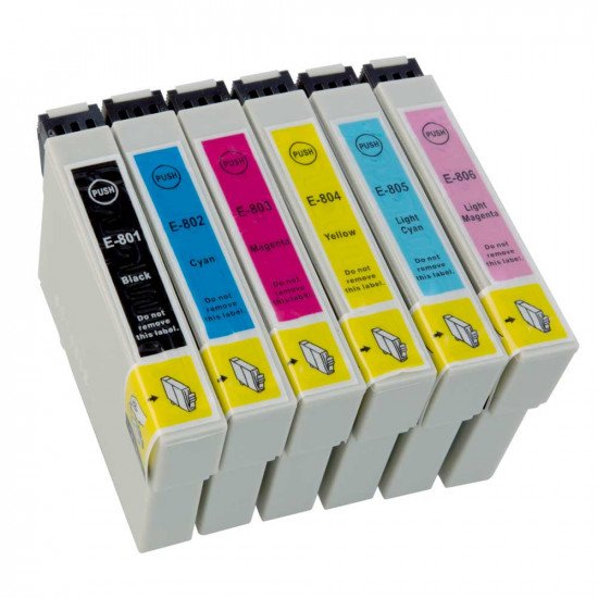 Inkrite T0807 (Robin) 6 Ink Cartridge Multipack for Epson Stylus Photo Printers
