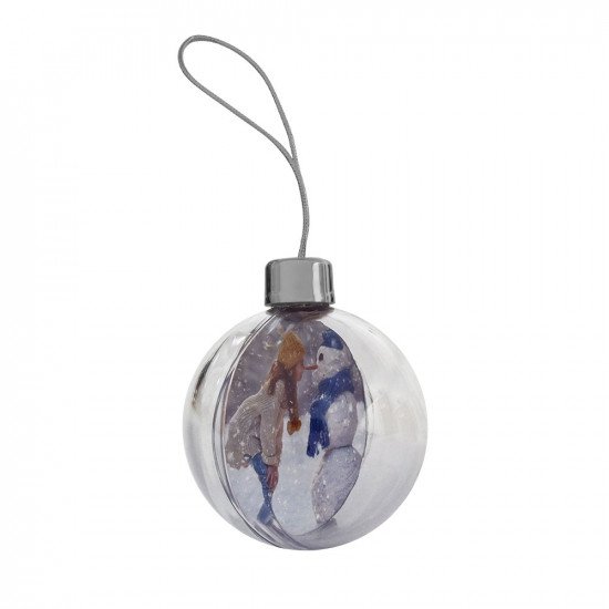 DIY Christmas Bauble Clear With Silver Top and Silver Hanging String