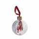 DIY Christmas Bauble Clear/Ice White Back With Antique Gold Top and Red Velvet Hanging String