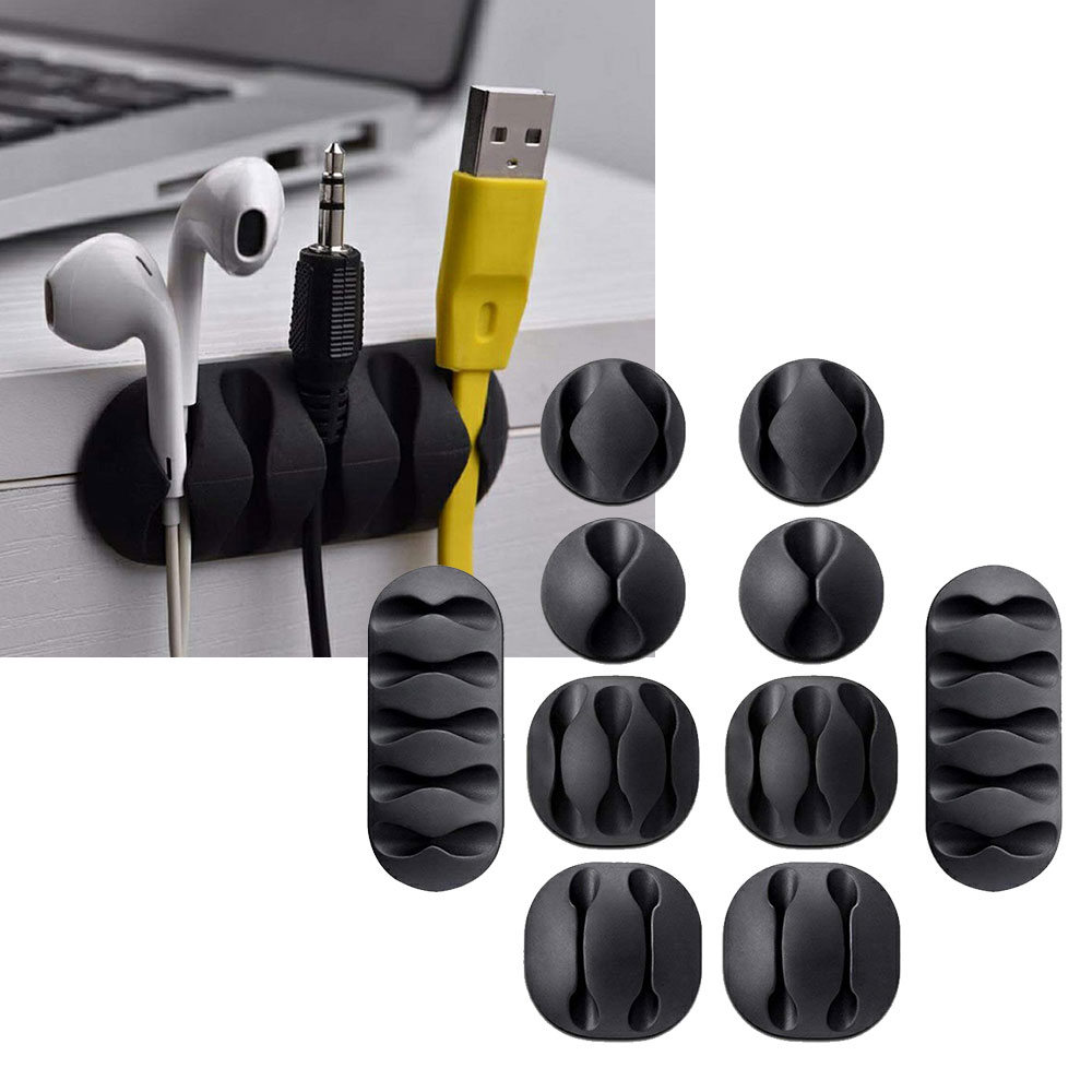 Click to view product details and reviews for Evodx Cable Management Cord Organiser Clips Self Adhesive Pack Of 10 Black.