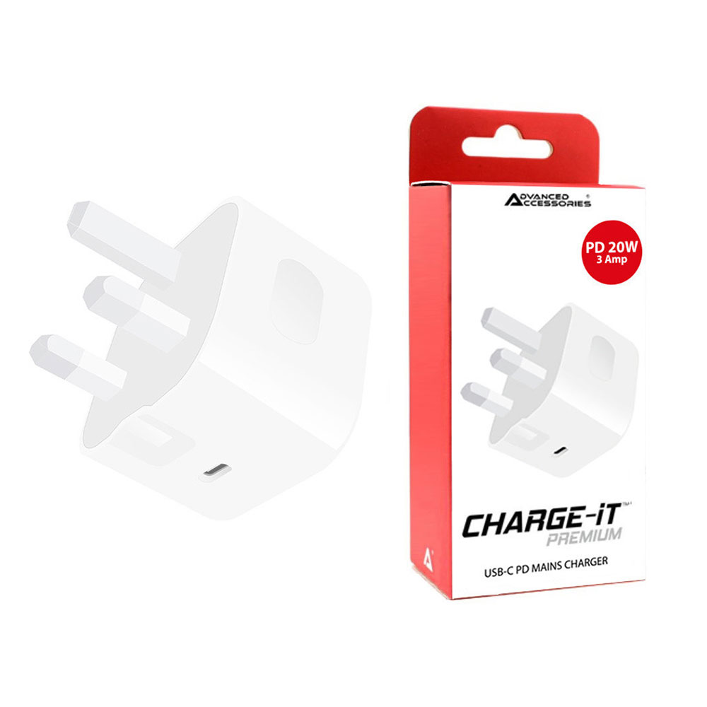 Aa Charge It Usb C Pd Power Delivery Mains Charger 20w White