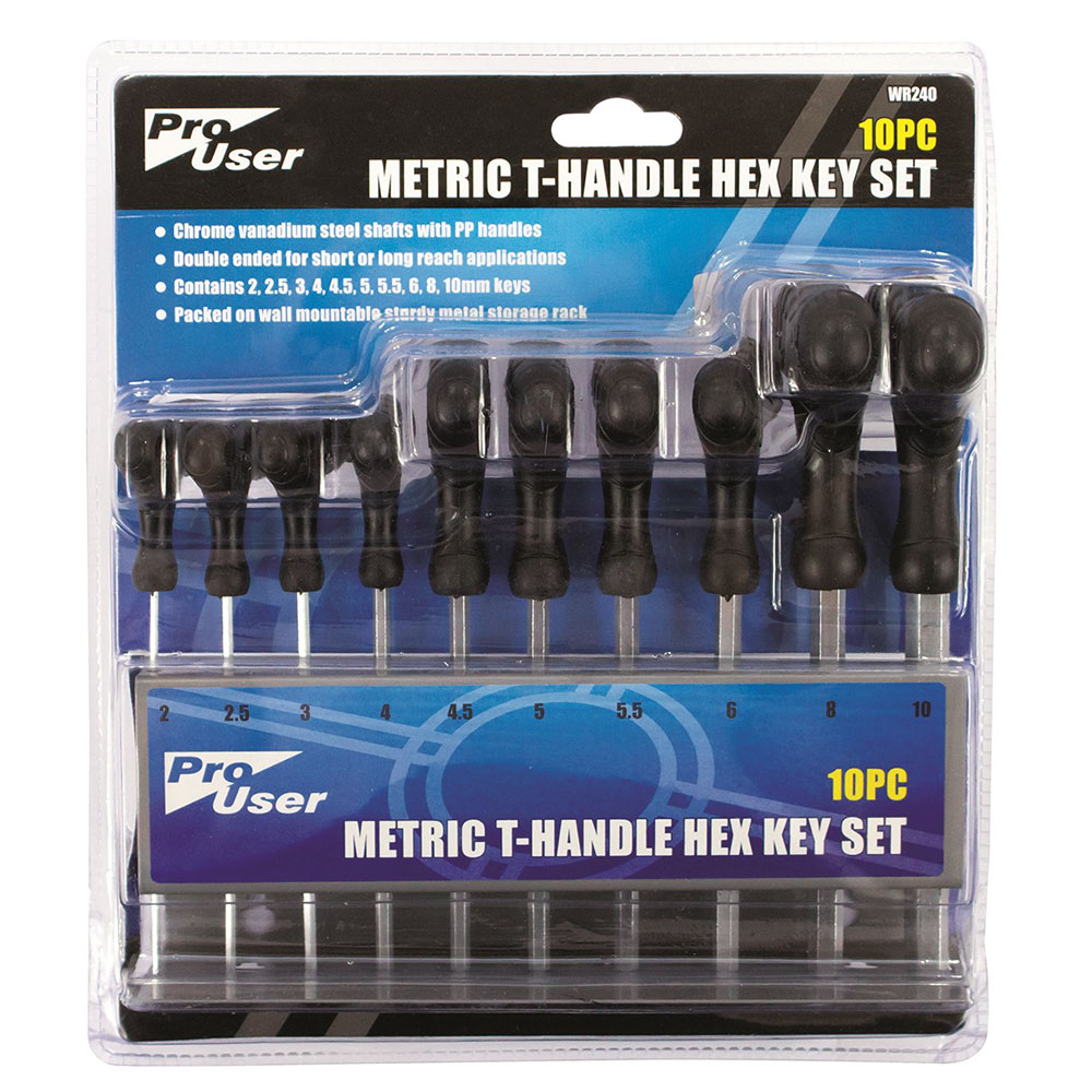 Click to view product details and reviews for Pro User 10 Piece Metric T Handle Hex Key Set.