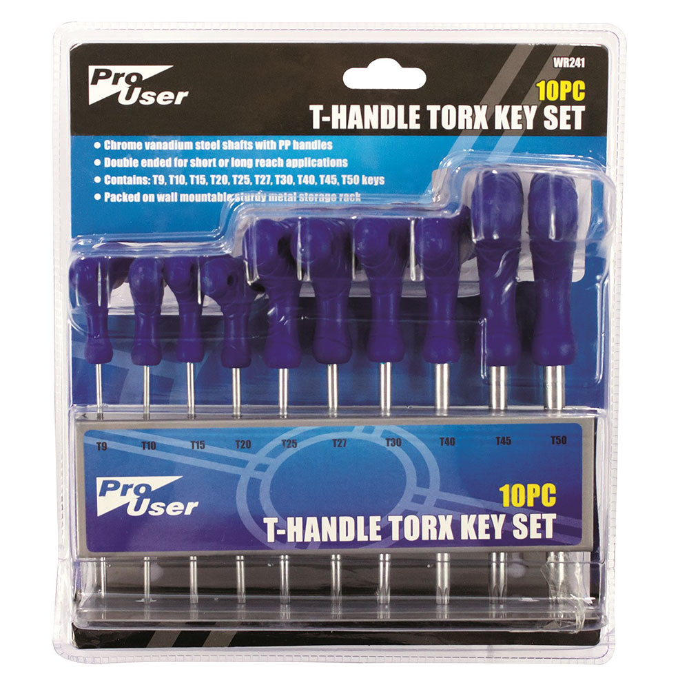 Click to view product details and reviews for Pro User 10 Piece Metric T Handle Torx Key Set.