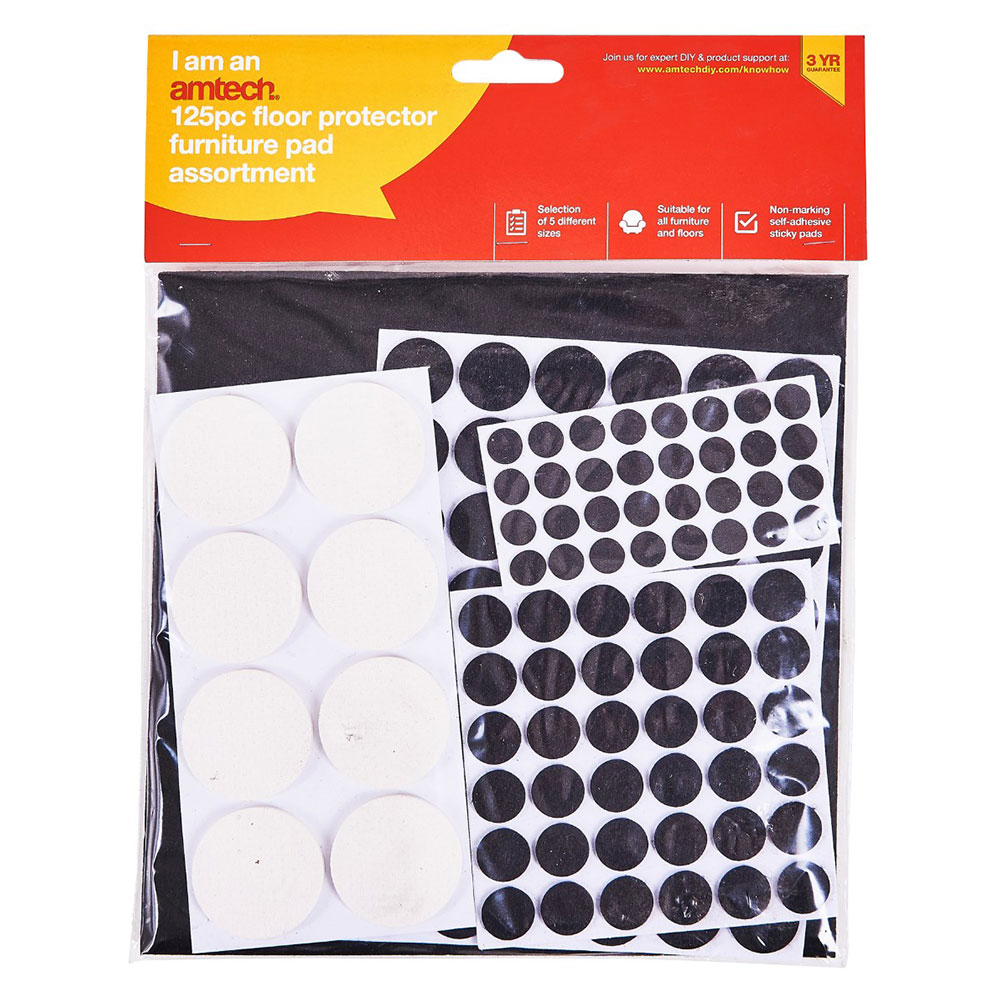 Click to view product details and reviews for Amtech 125 Self Adhesive Floor Protector Pads.