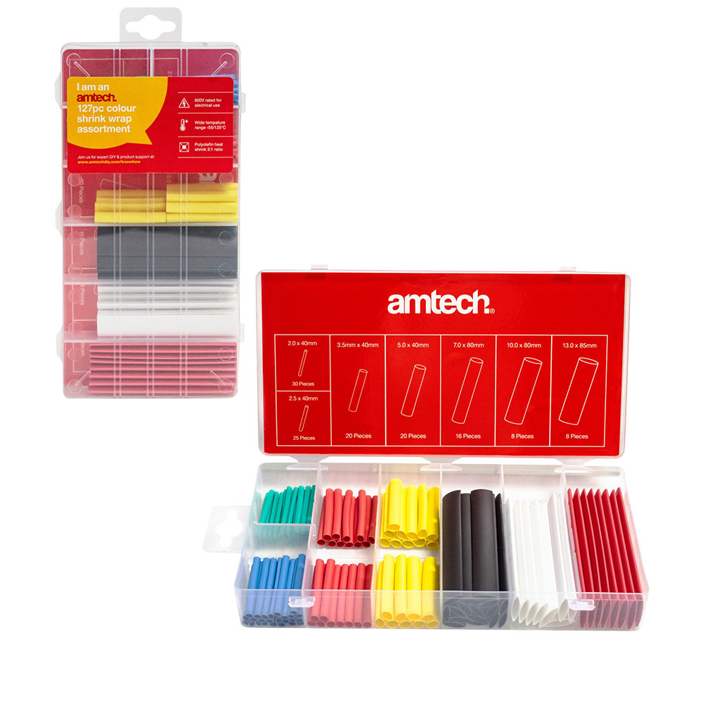 Amtech 127pc Electrical Heat Shrink Assortment Multi Colour