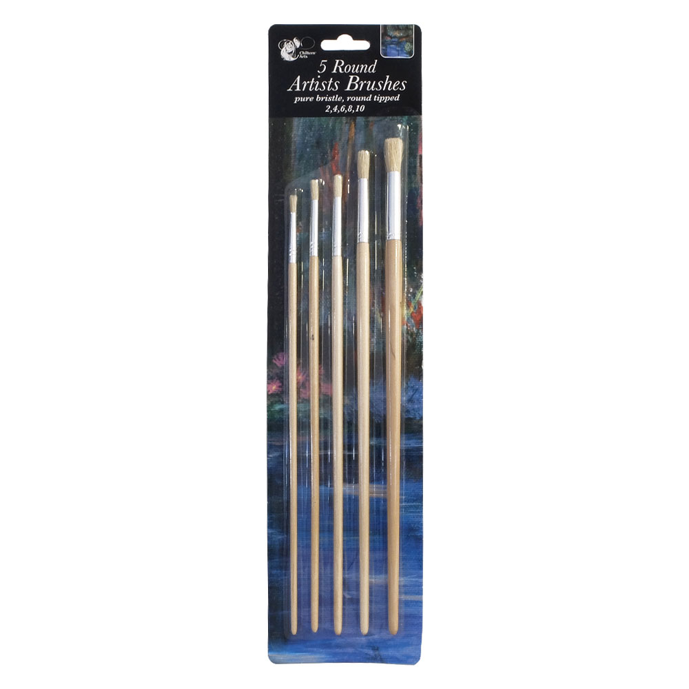 Chiltern Wove Round Tipped Artists Brushes x 5 ATS1173 5053249006345