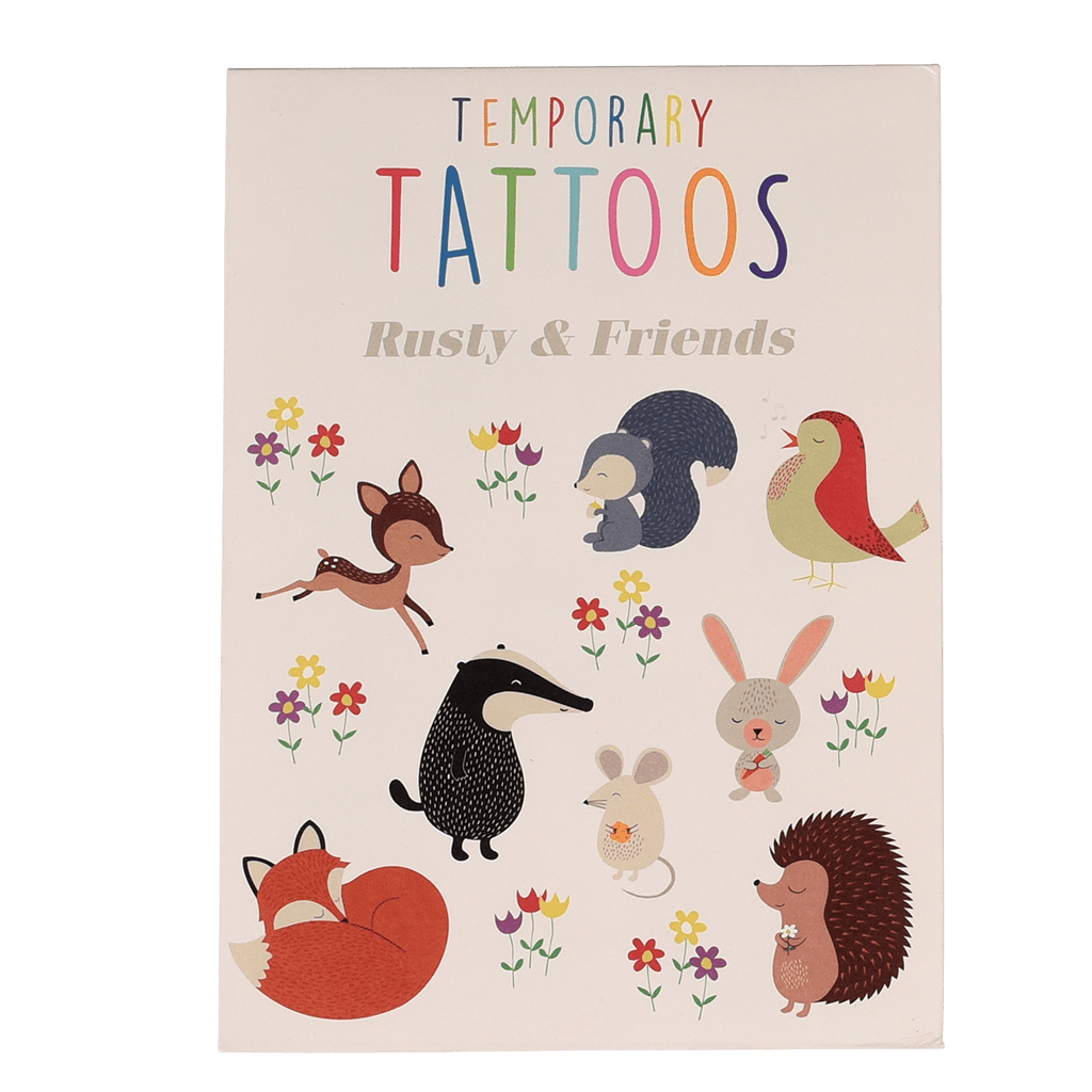 Rex London Rusty & Friends Temporary Tattoos (2 Sheets) - Gift for Kids
